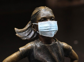 Fearless girl with face mask